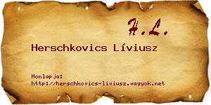 Herschkovics Líviusz névjegykártya